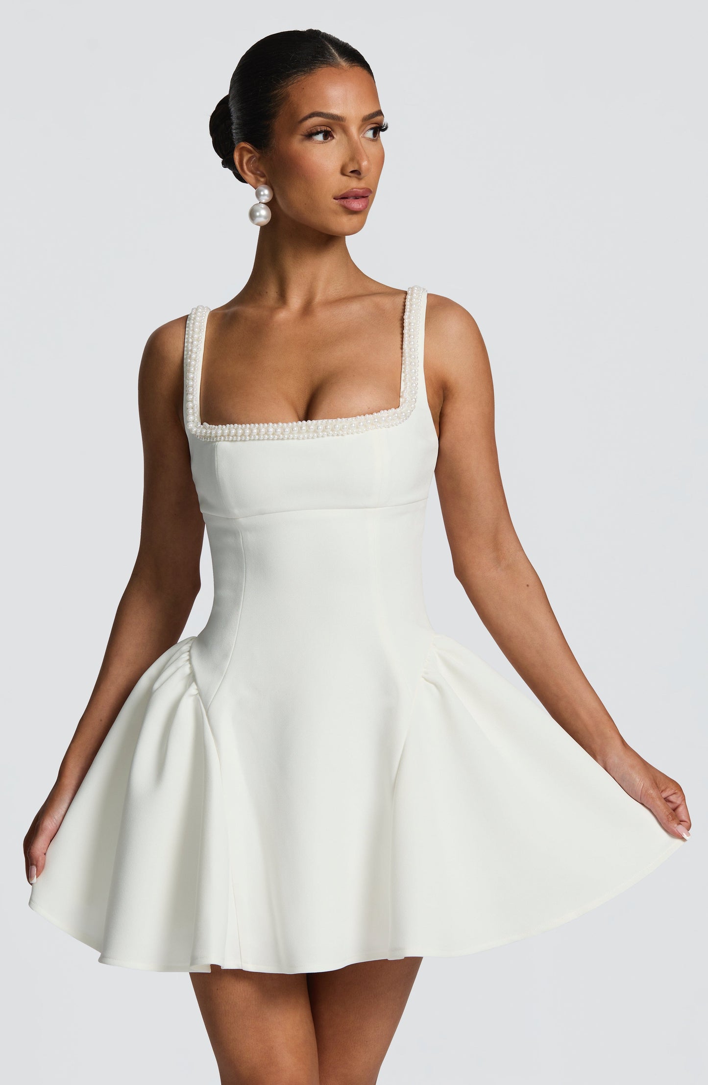 Women's ivory hadley corset mini dress, view 9