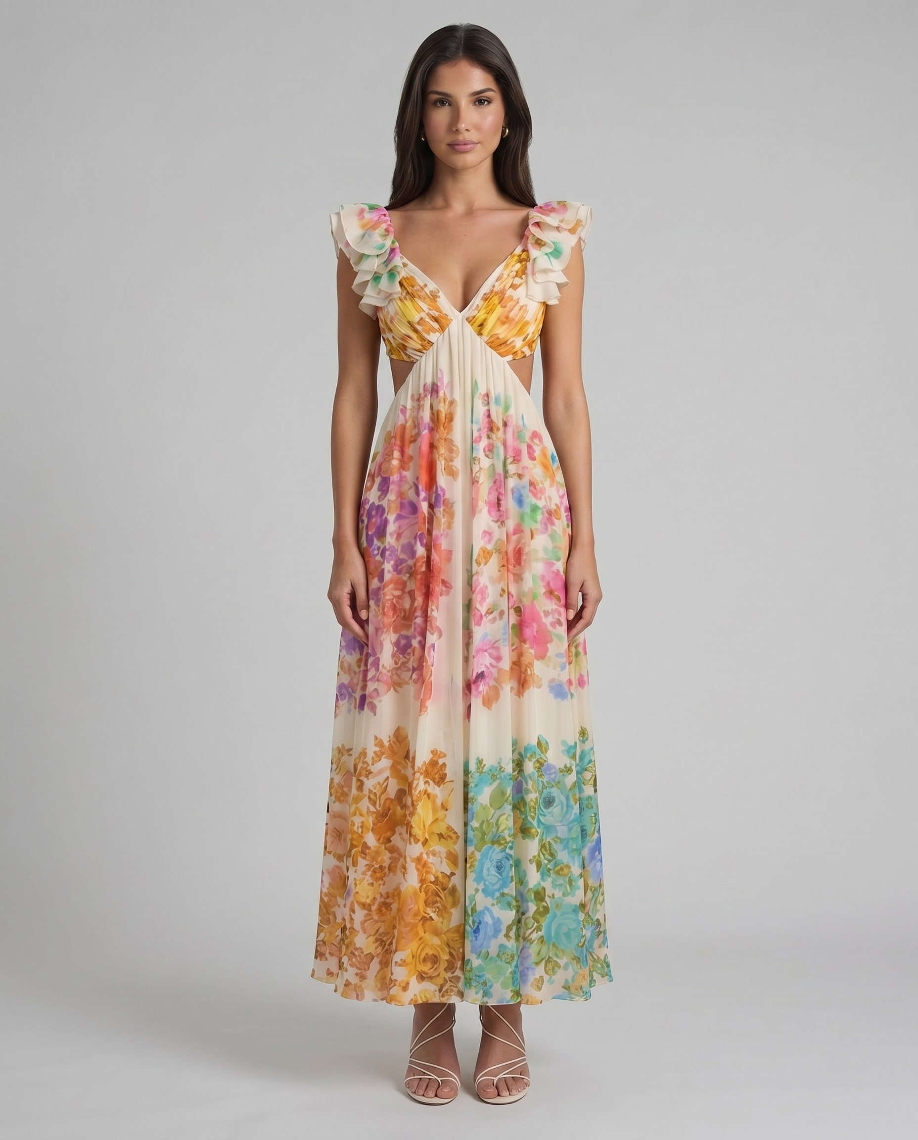 Raye Midi Dress  Multicolor - L - Women's Fashion - Esmebelle