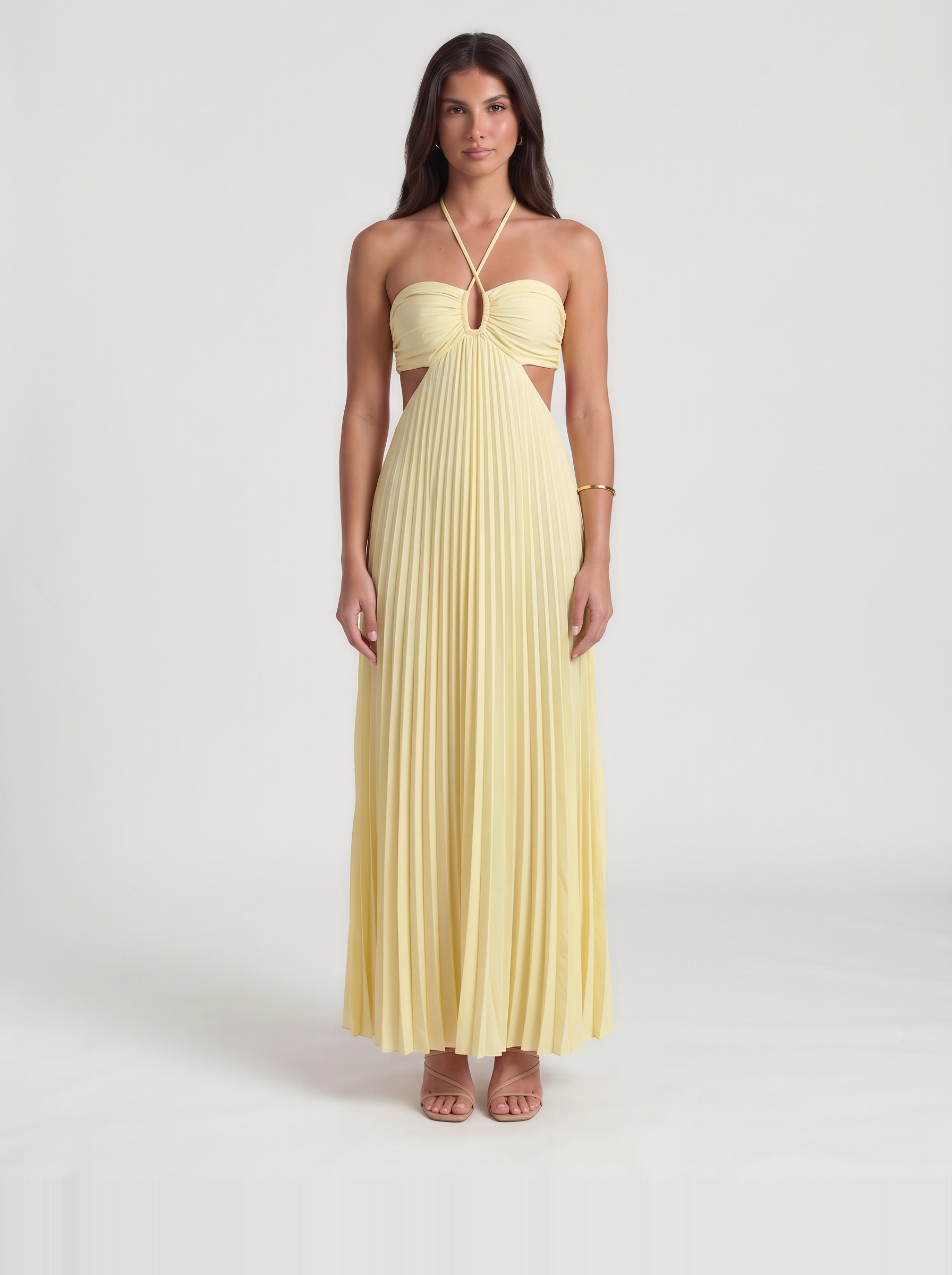 sienna halter maxi dress – Yellow Size_6 - 9 months