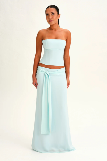 Women's blue pippa skirt set, front view