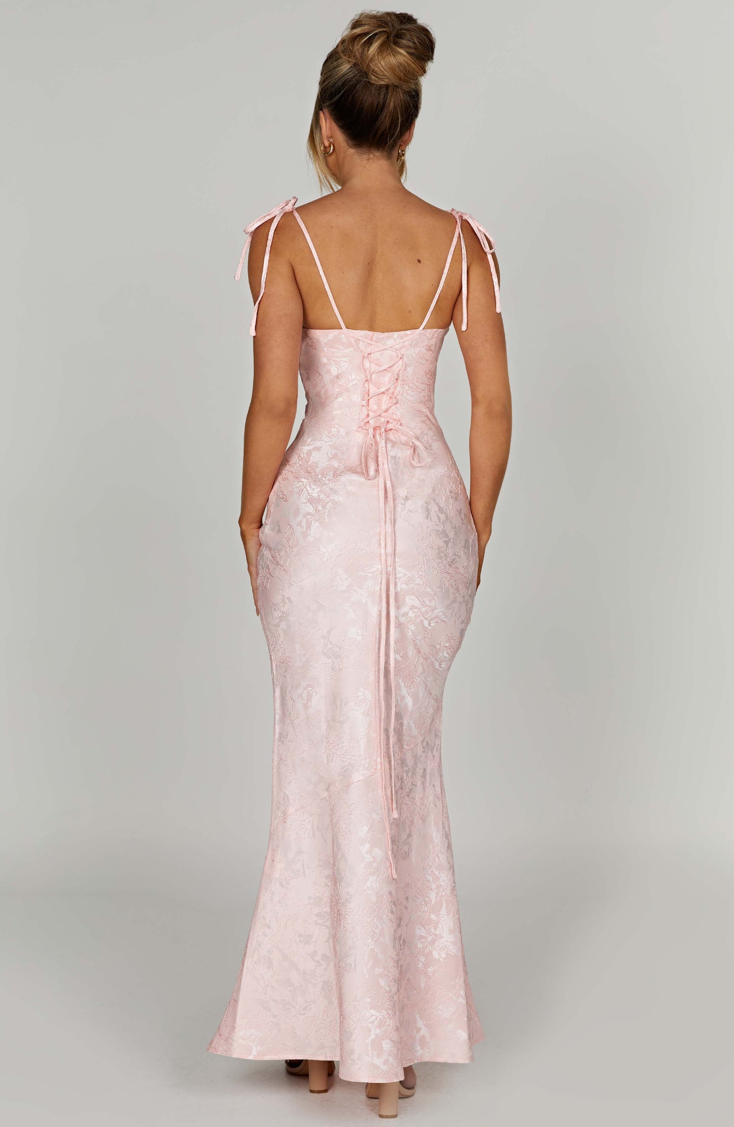Women's light pink greer square maxi dress, view 8