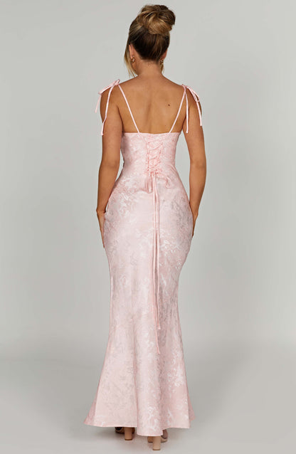 Women's light pink greer square maxi dress, view 8