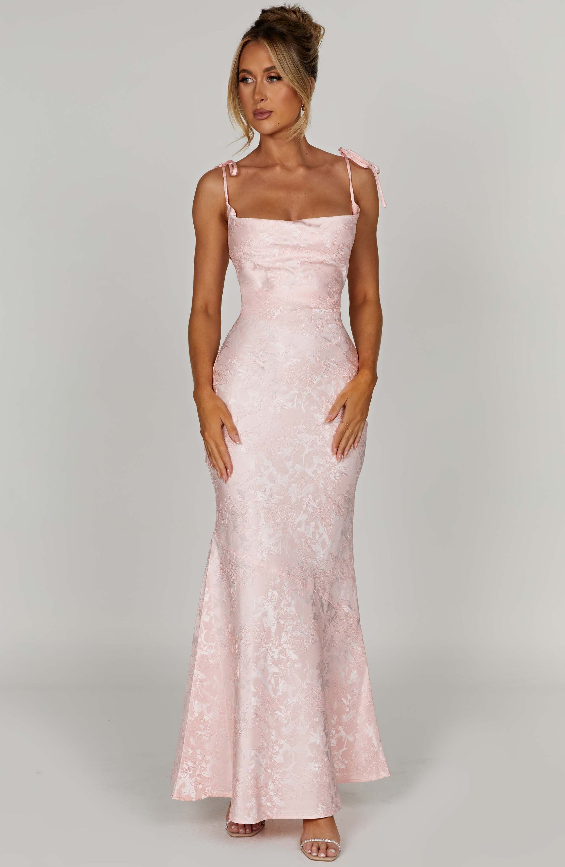 Women's light pink greer square maxi dress, view 11