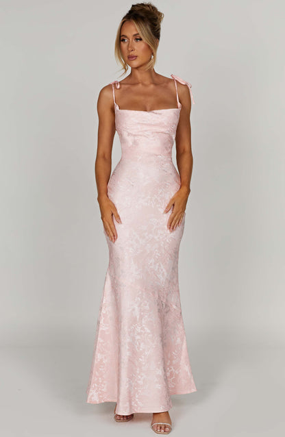 Women's light pink greer square maxi dress, view 11