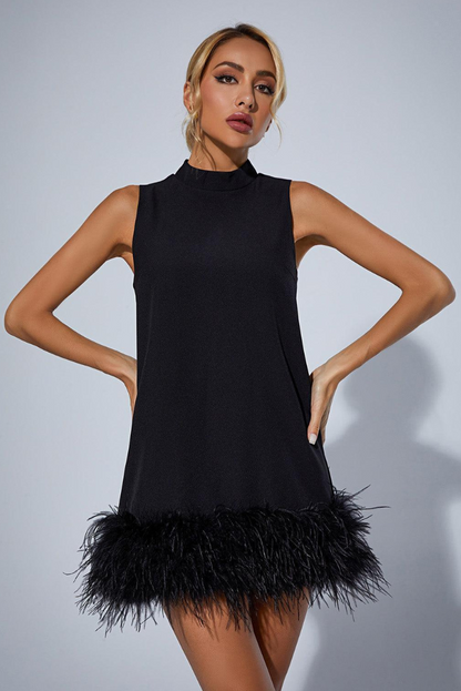Women's multicolor alaina feather mini dress mini dress, front view