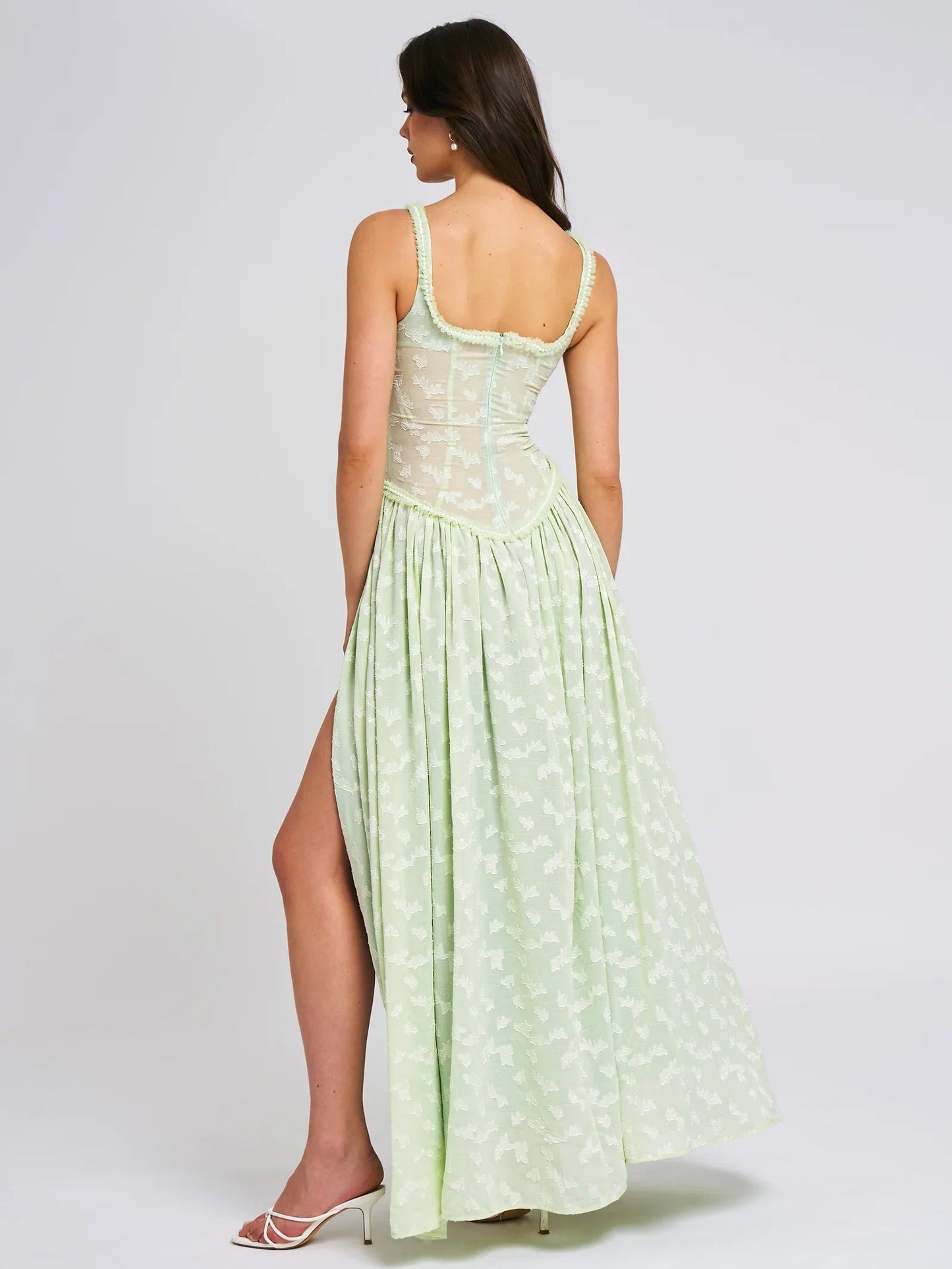 Elessa Circle Green Maxi Dress