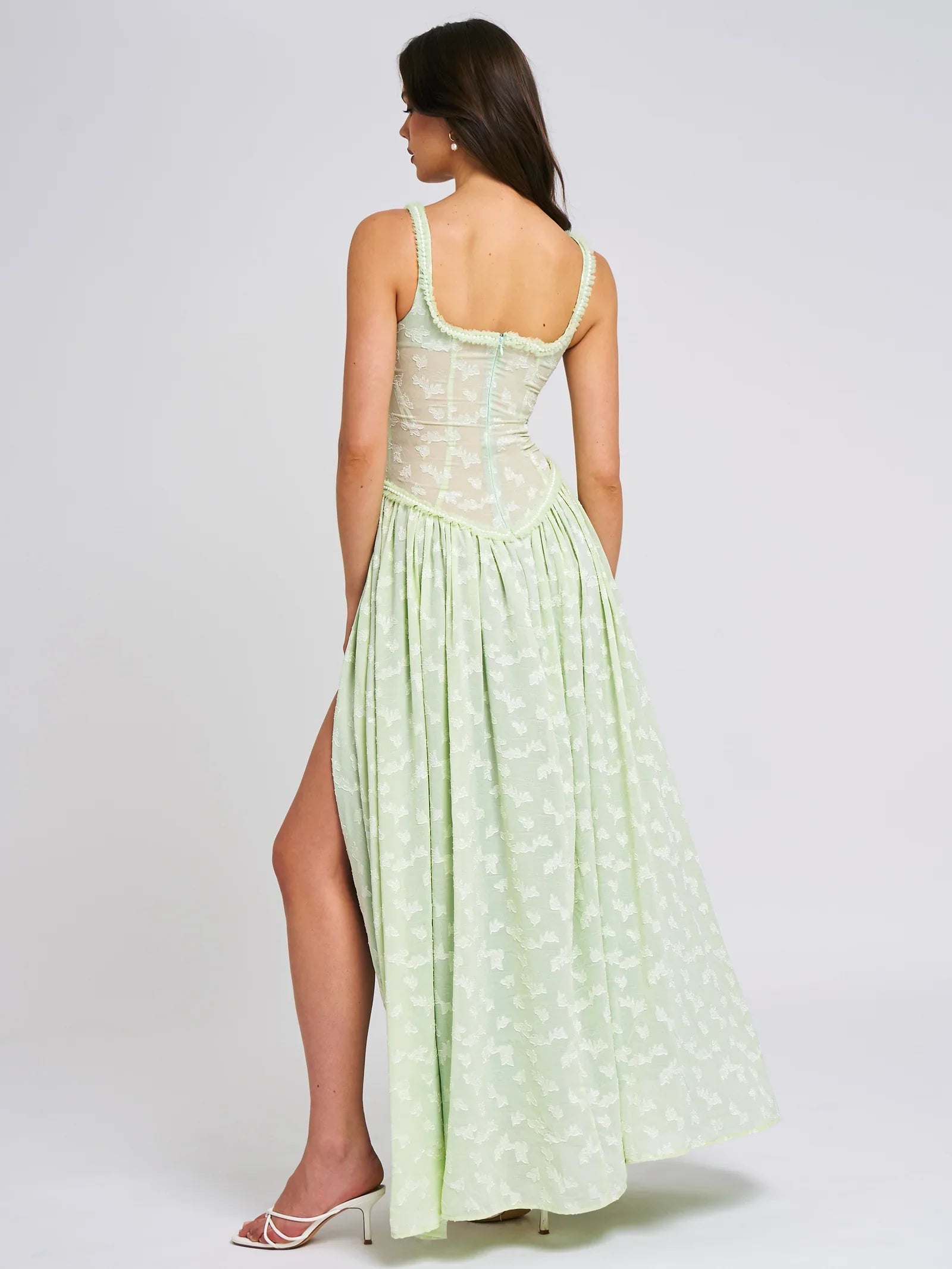Elessa Circle Green Maxi Dress