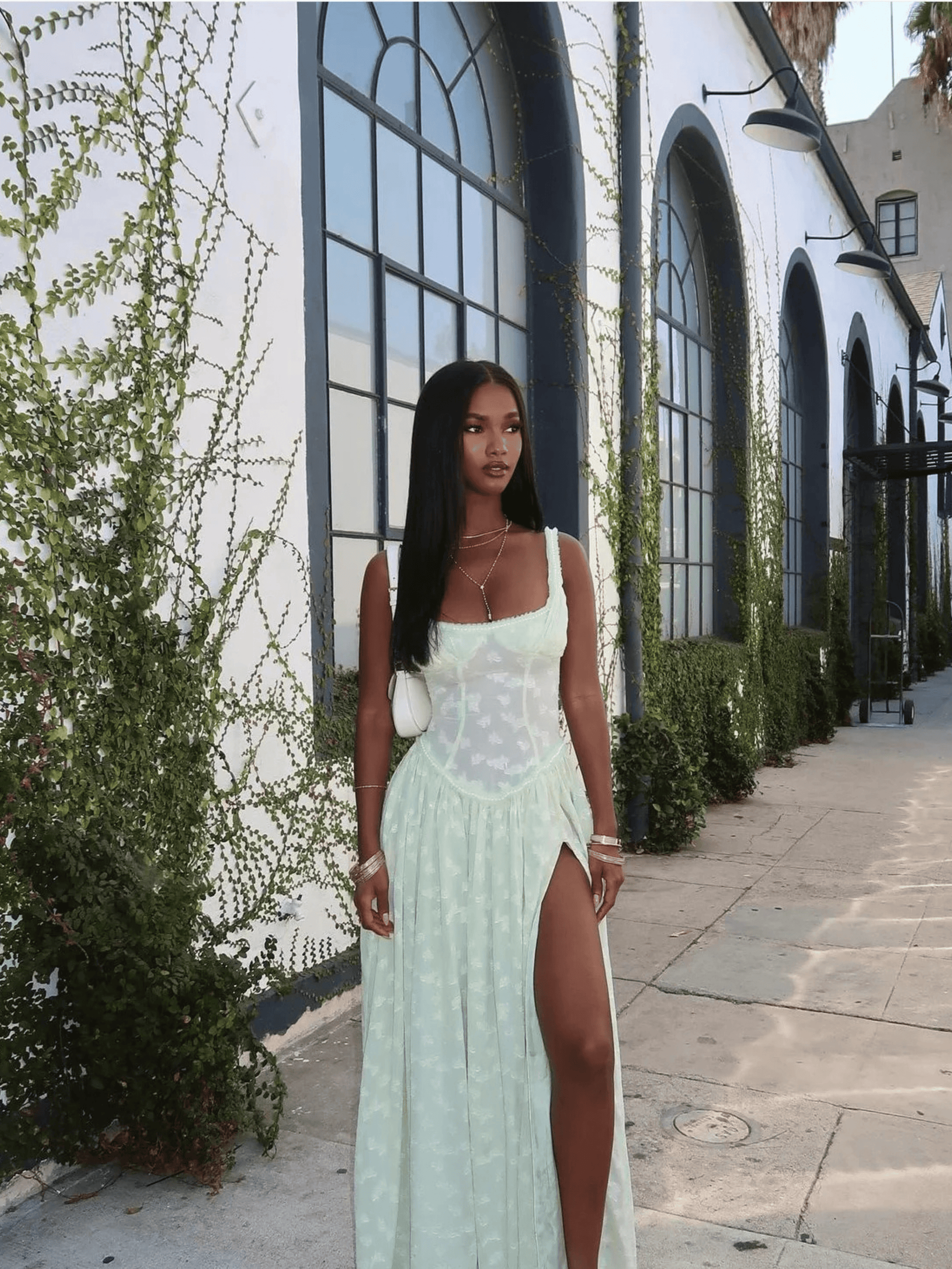 Elessa Circle Green Maxi Dress