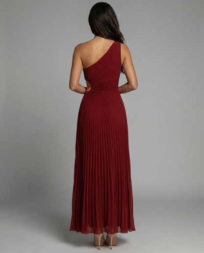 Brooke Pleated Maxi Dress – Burgundy