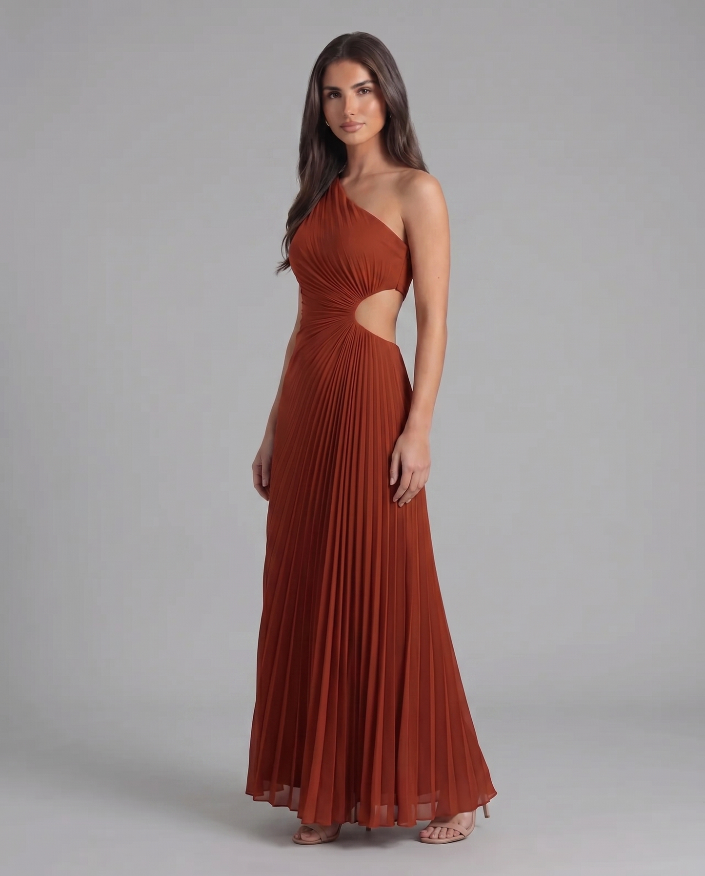 Brooke Pleated Maxi Dress – Burgundy