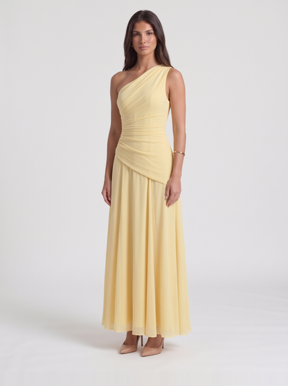 Delphine Mesh Maxi Dress – Yellow