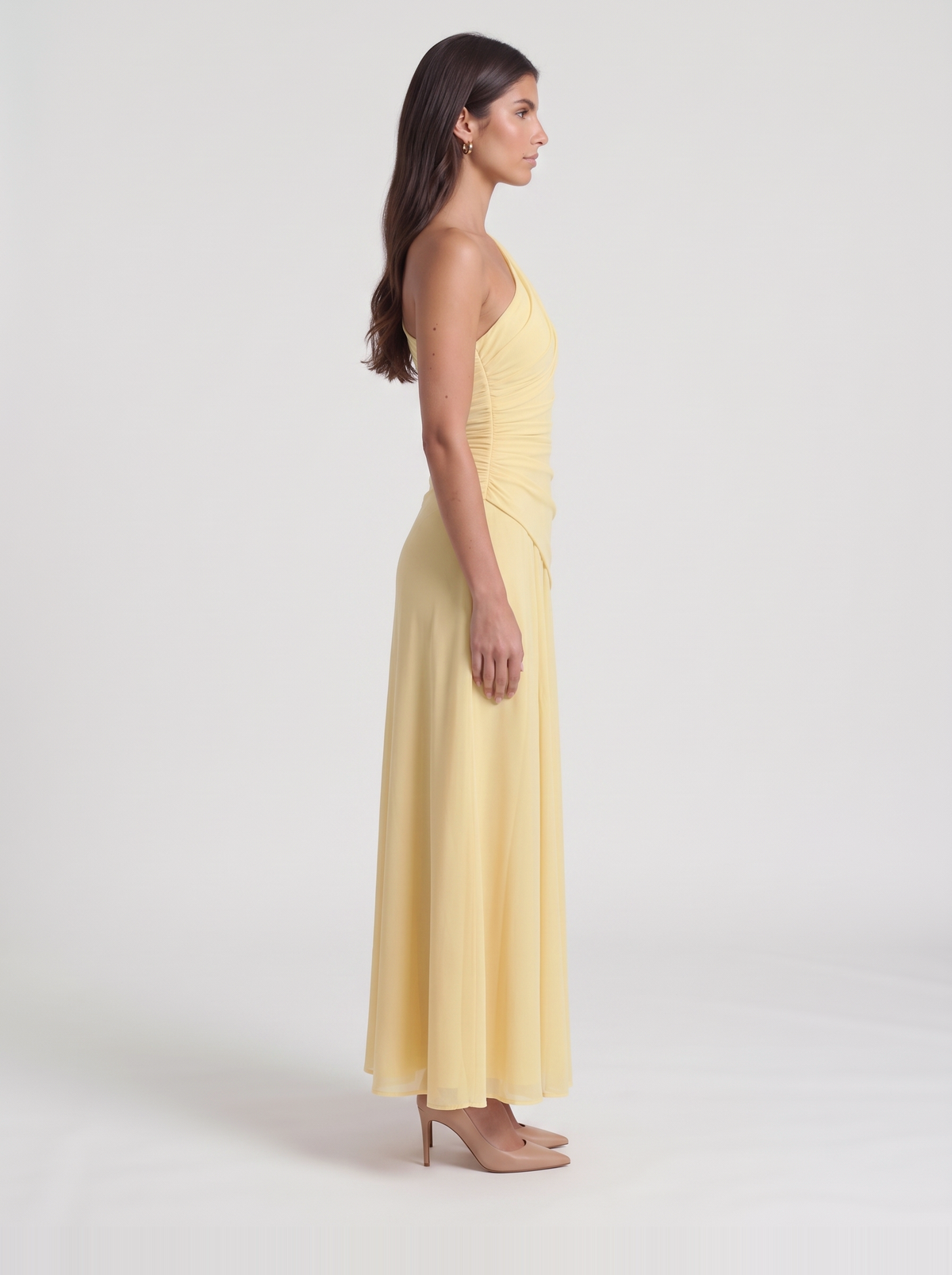 Delphine Mesh Maxi Dress – Yellow