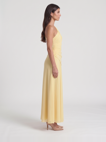 Delphine Mesh Maxi Dress – Yellow