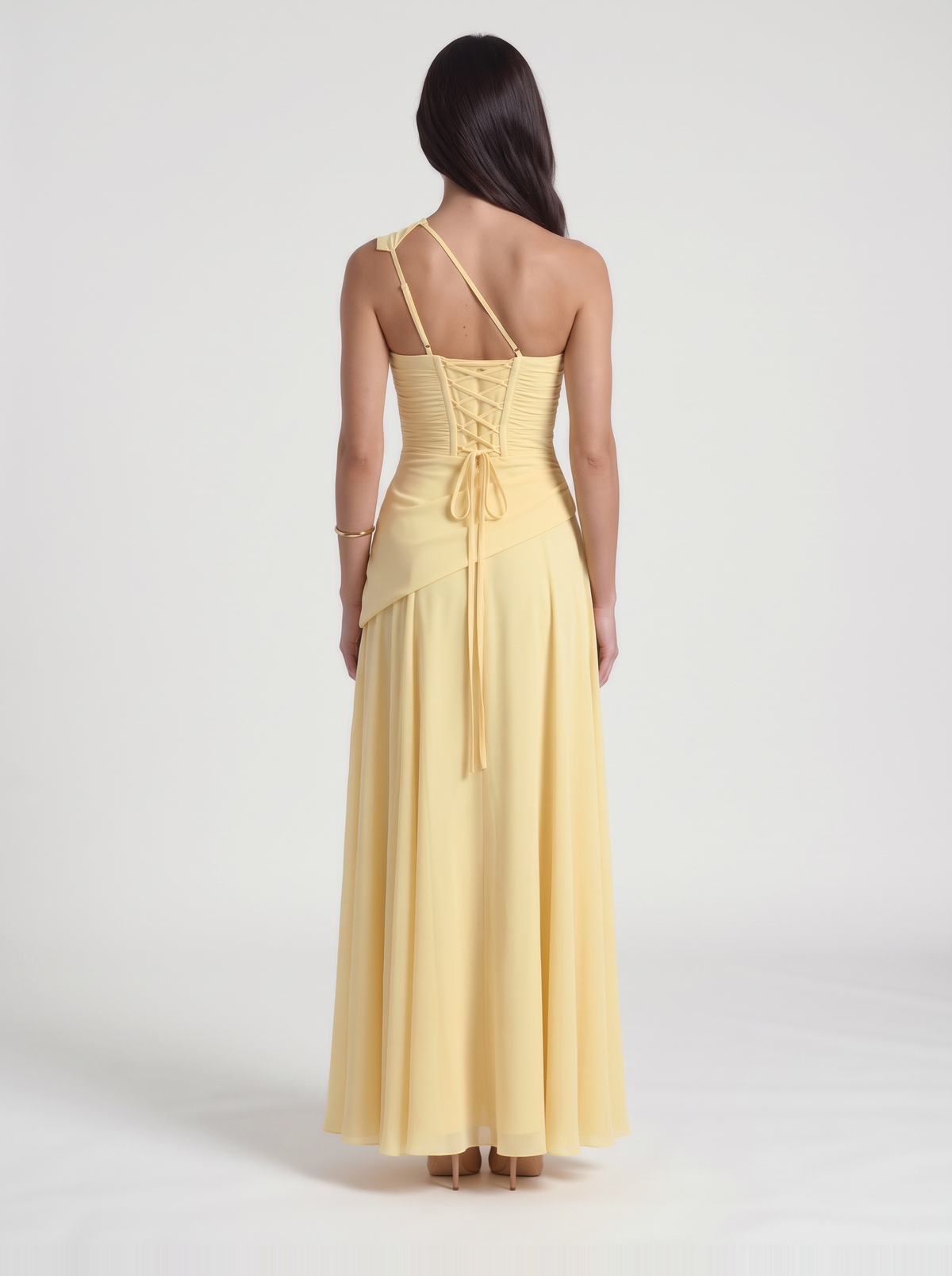 Delphine Mesh Maxi Dress – Yellow