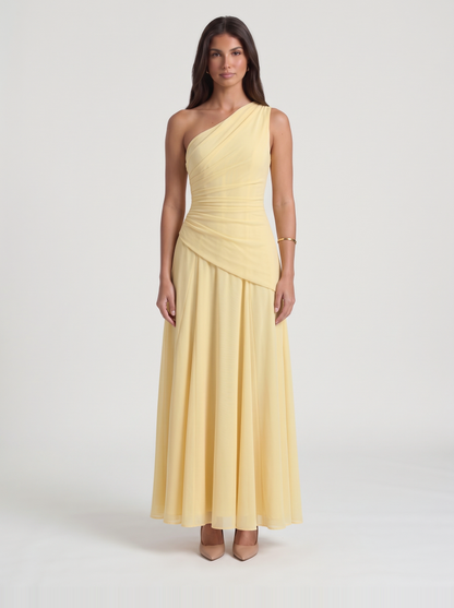 Delphine Mesh Maxi Dress – Yellow