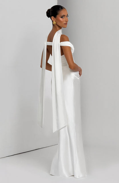 Eloise Pleated Maxi Dress – Ivory