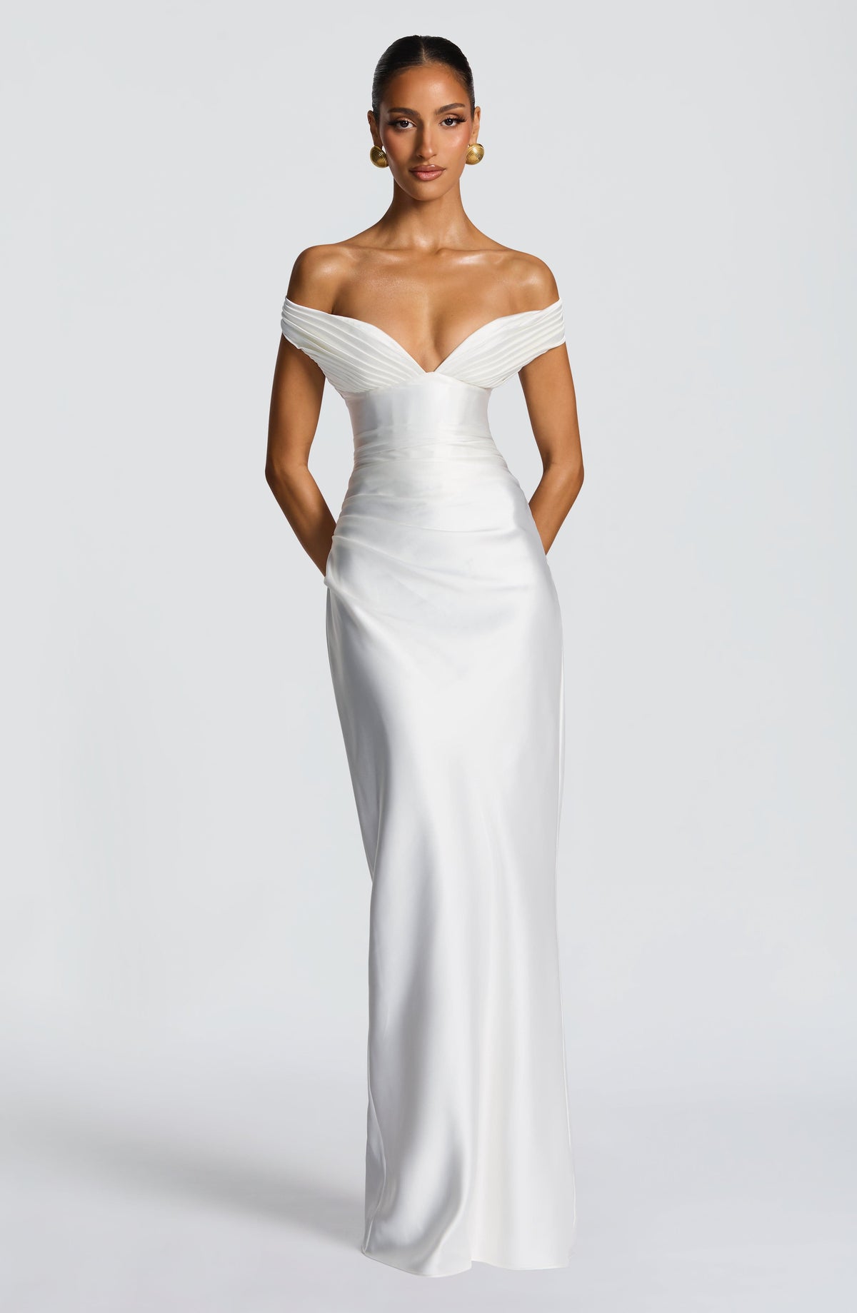 Eloise Pleated Maxi Dress – Ivory