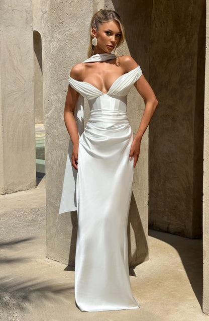 Eloise Pleated Maxi Dress – Ivory