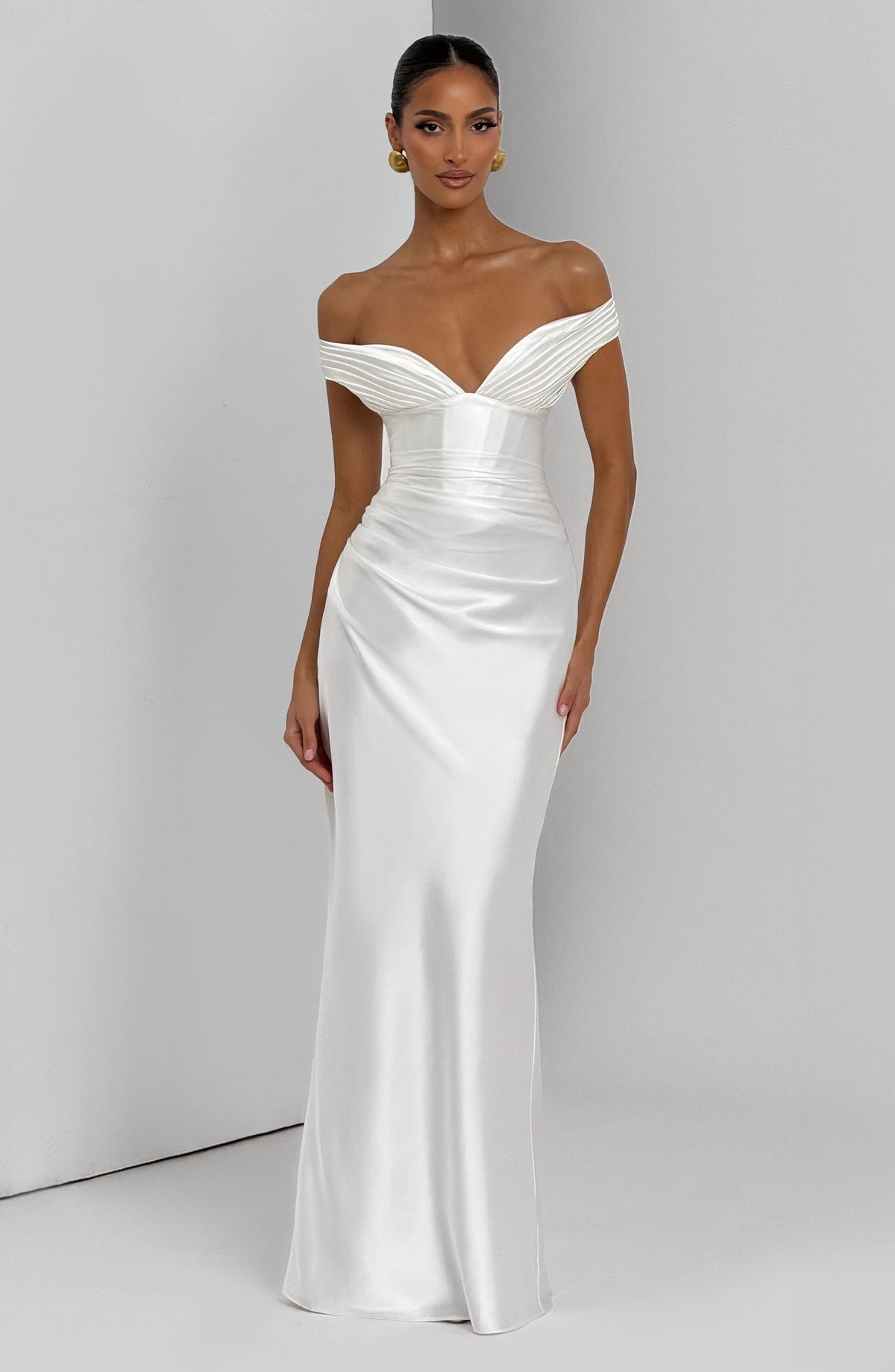 Eloise Pleated Maxi Dress – Ivory