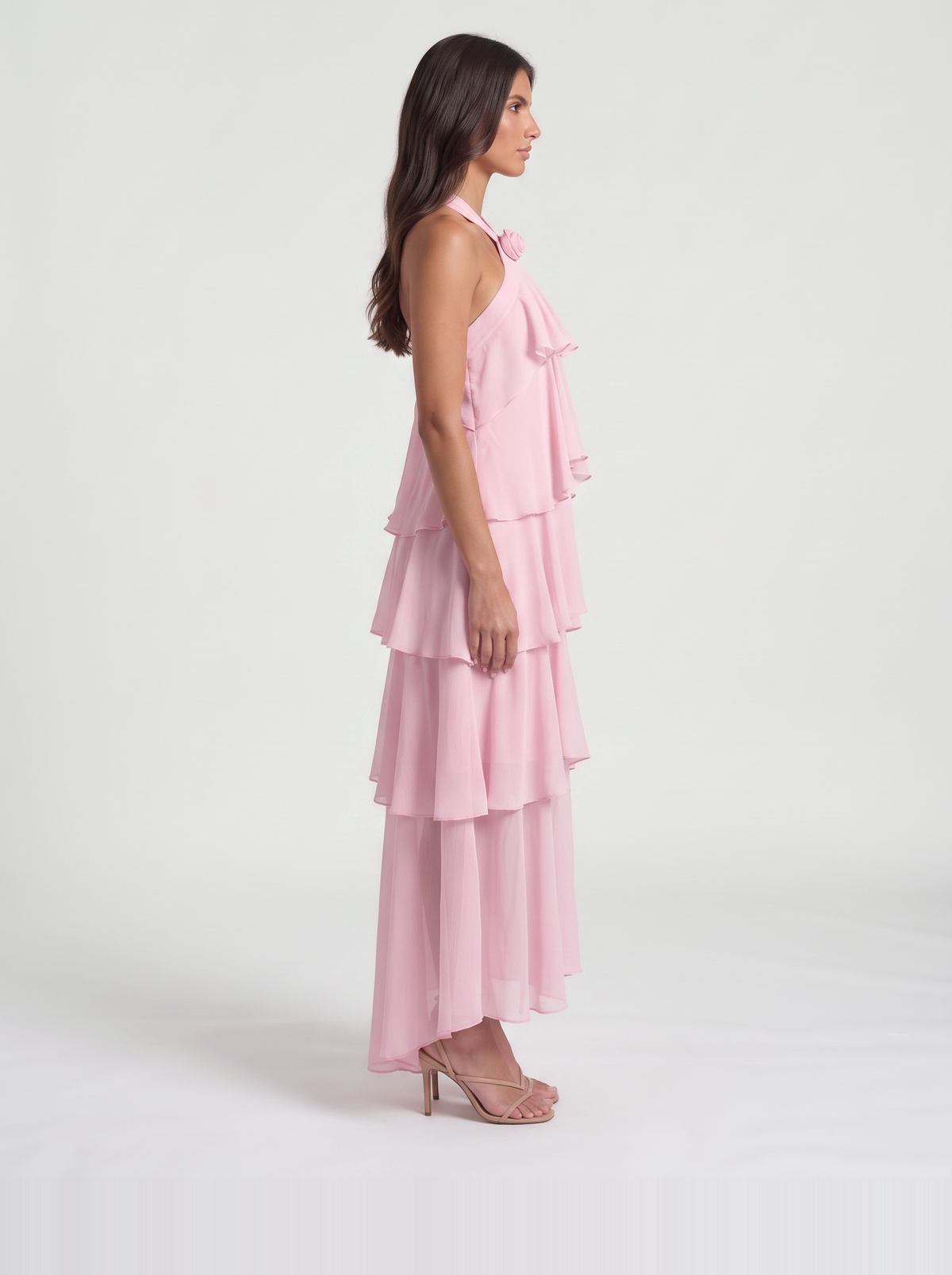 Felicia Tiered Maxi Dress – Pink