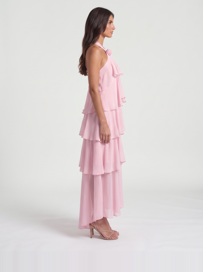 Felicia Tiered Maxi Dress – Pink