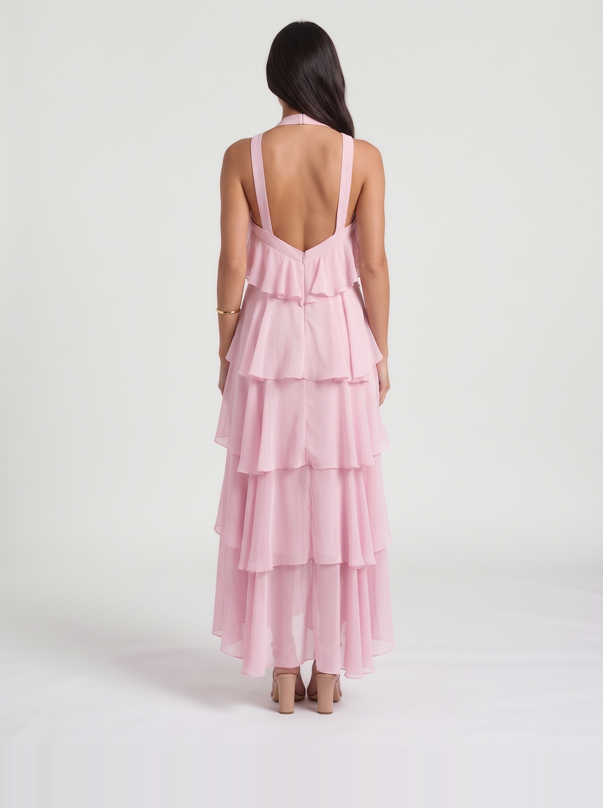 Felicia Tiered Maxi Dress – Pink
