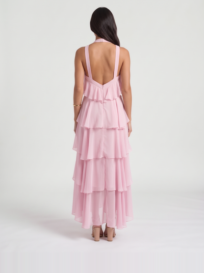 Felicia Tiered Maxi Dress – Pink
