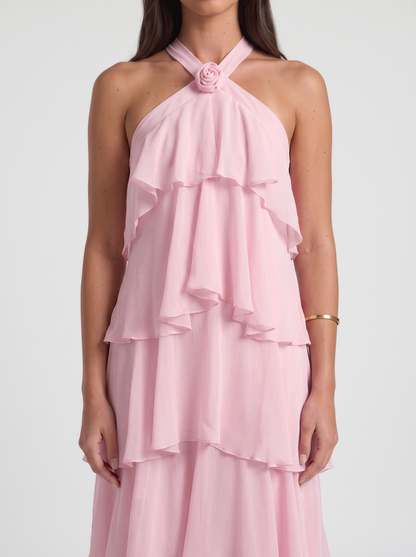 Felicia Tiered Maxi Dress – Pink