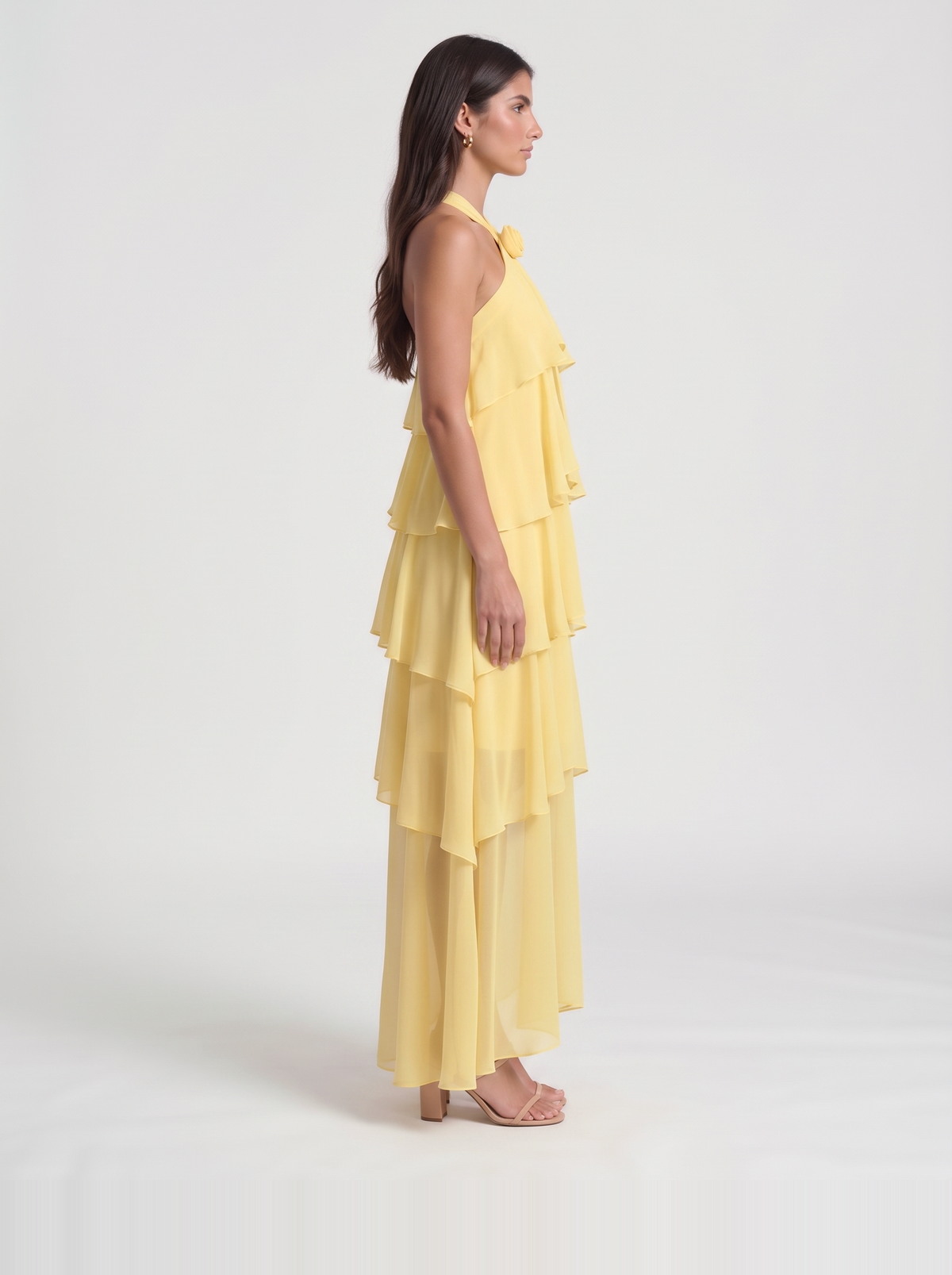 Felicia Tiered Maxi Dress – Yellow