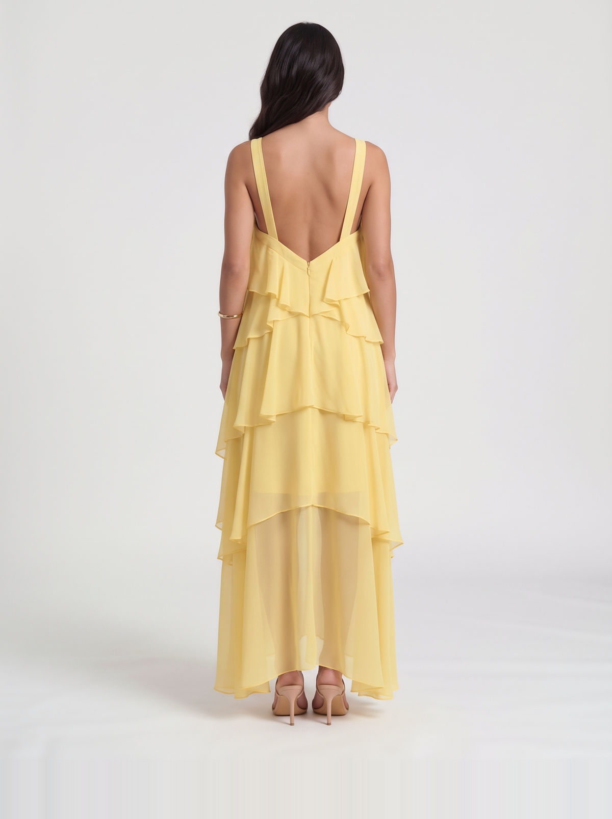 Felicia Tiered Maxi Dress – Yellow