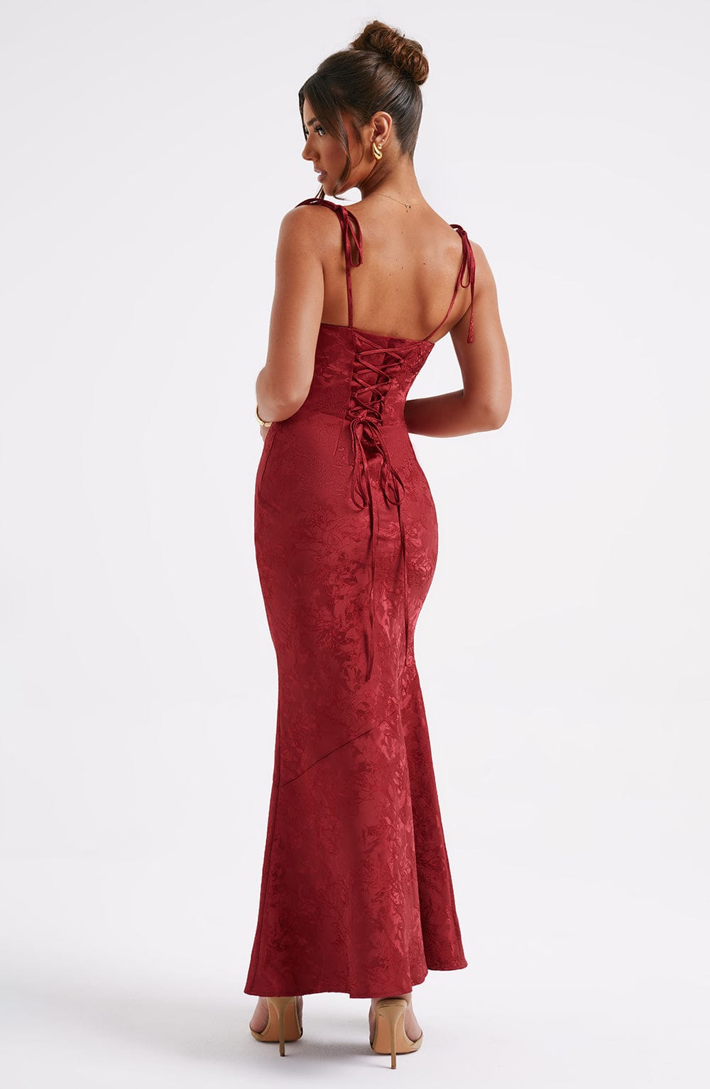 Greer Square Maxi Dress – Red