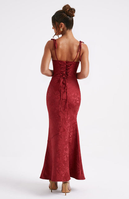 Greer Square Maxi Dress – Red