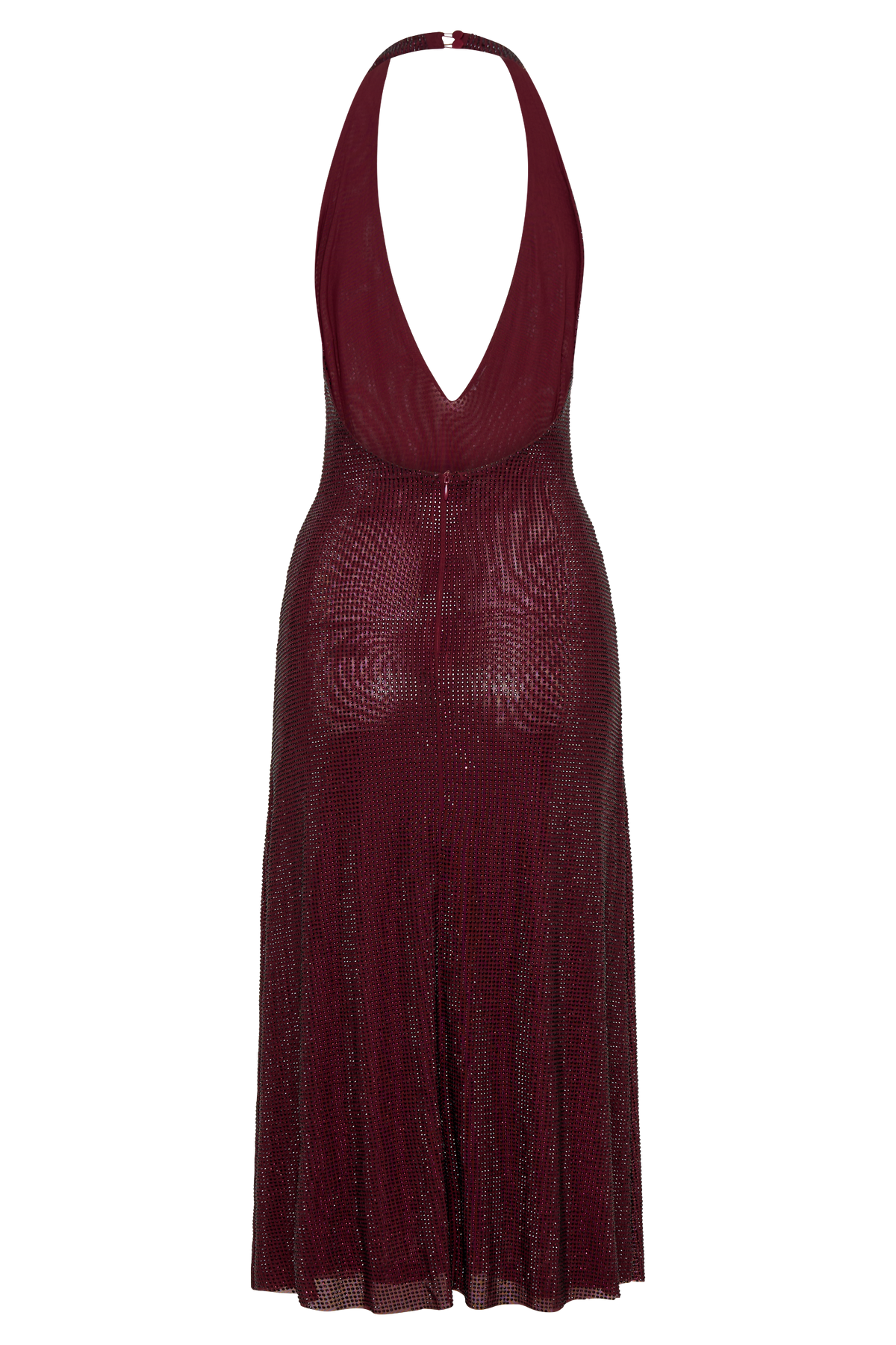 Harlow Diamante Midi Dress – Burgundy