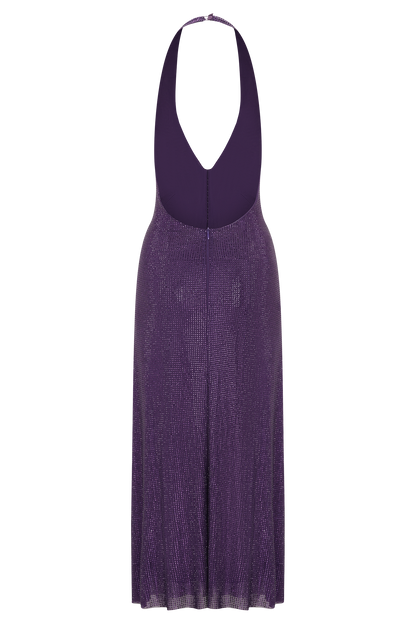 Harlow Diamante Midi Dress – Purple
