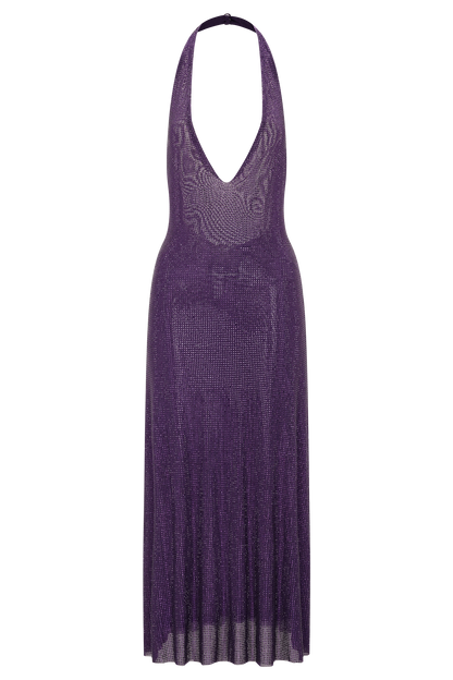 Harlow Diamante Midi Dress – Purple