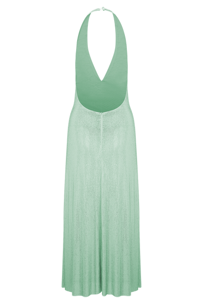 Harlow Diamante Midi Dress – Sage Green