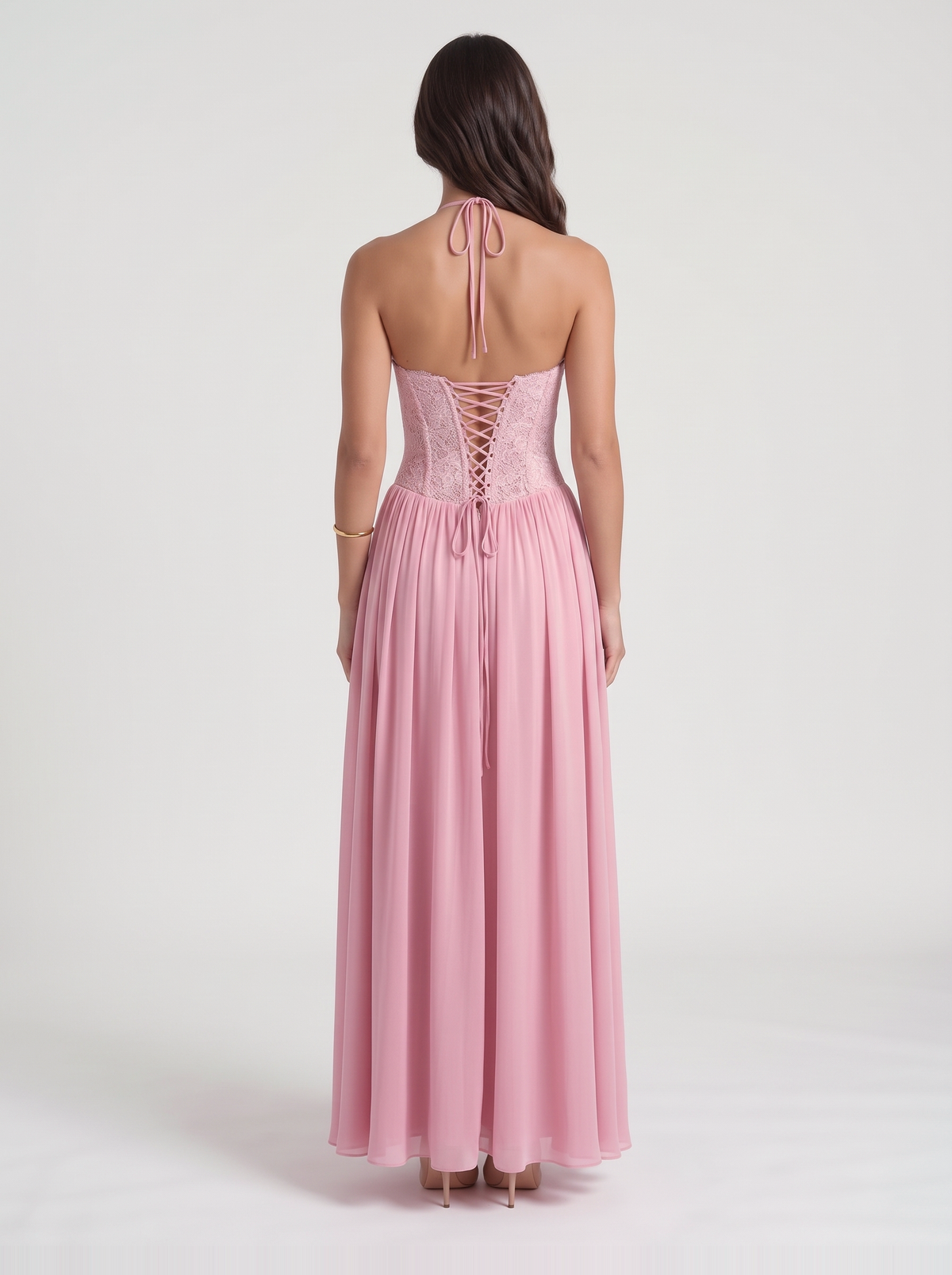 Isabella Lace Maxi Dress – Pink