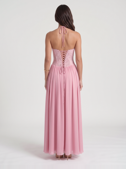 Isabella Lace Maxi Dress – Pink