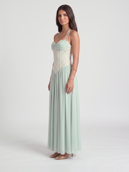 Isabella Lace Maxi Dress – Sage Green