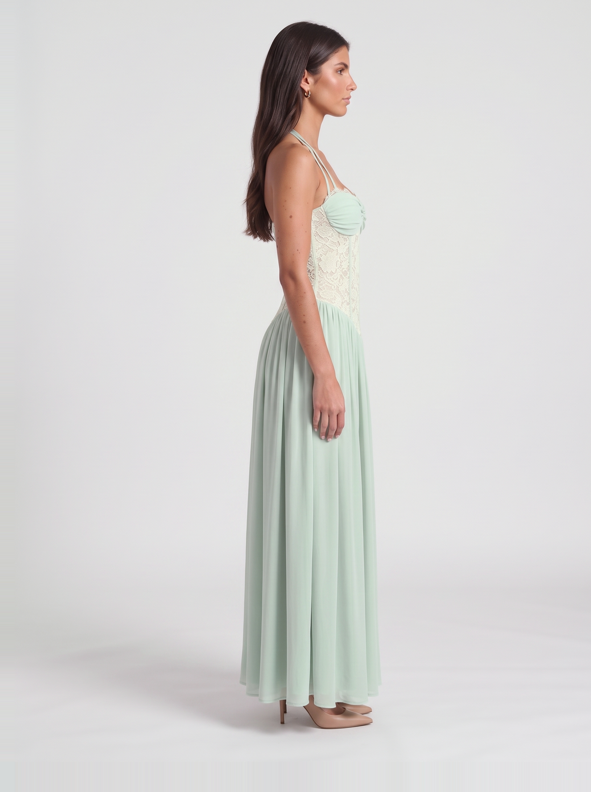 Isabella Lace Maxi Dress – Sage Green