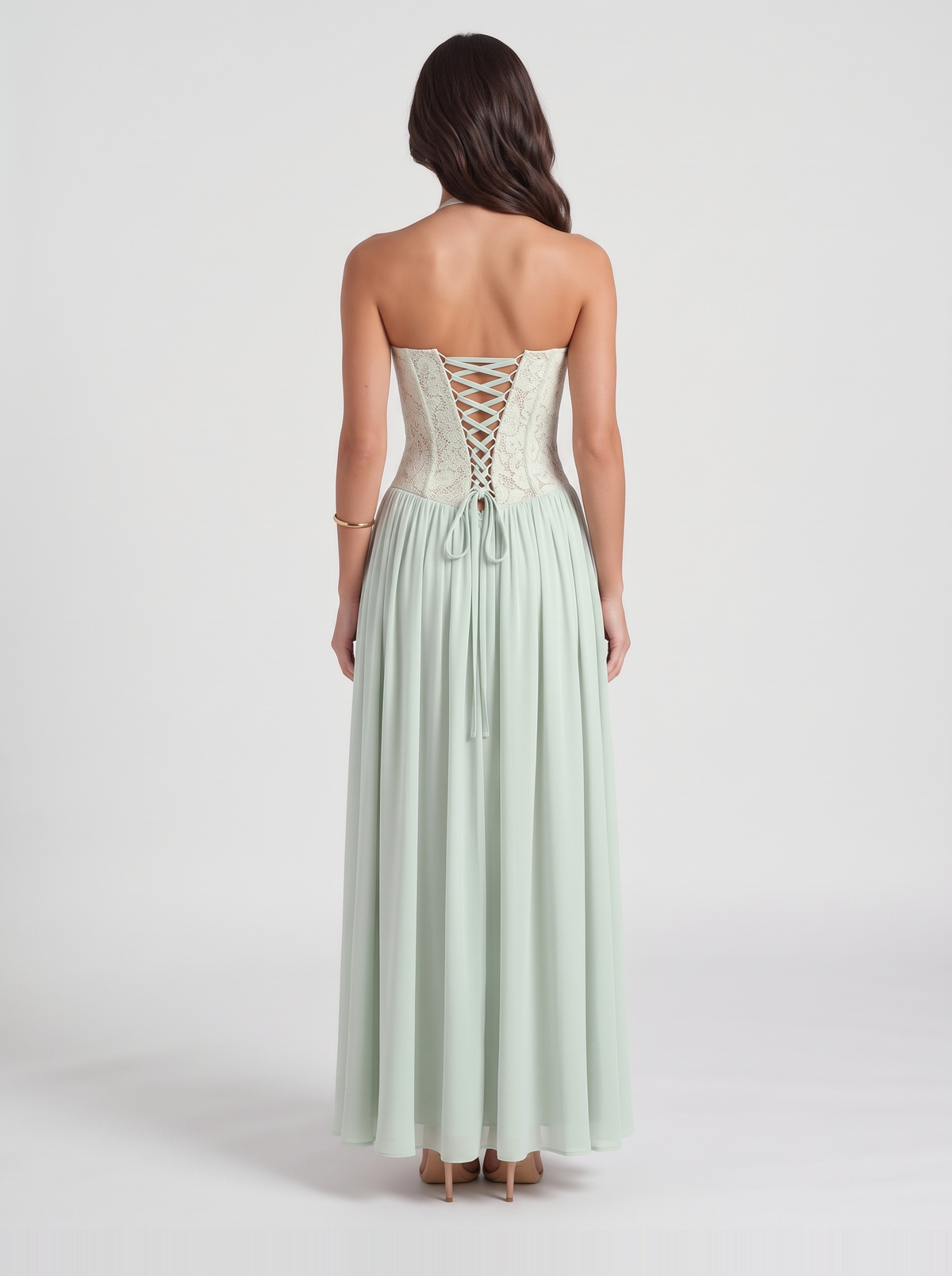 Isabella Lace Maxi Dress – Sage Green