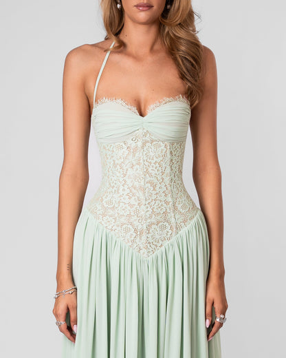 Juliette Lace Maxi Dress – Green