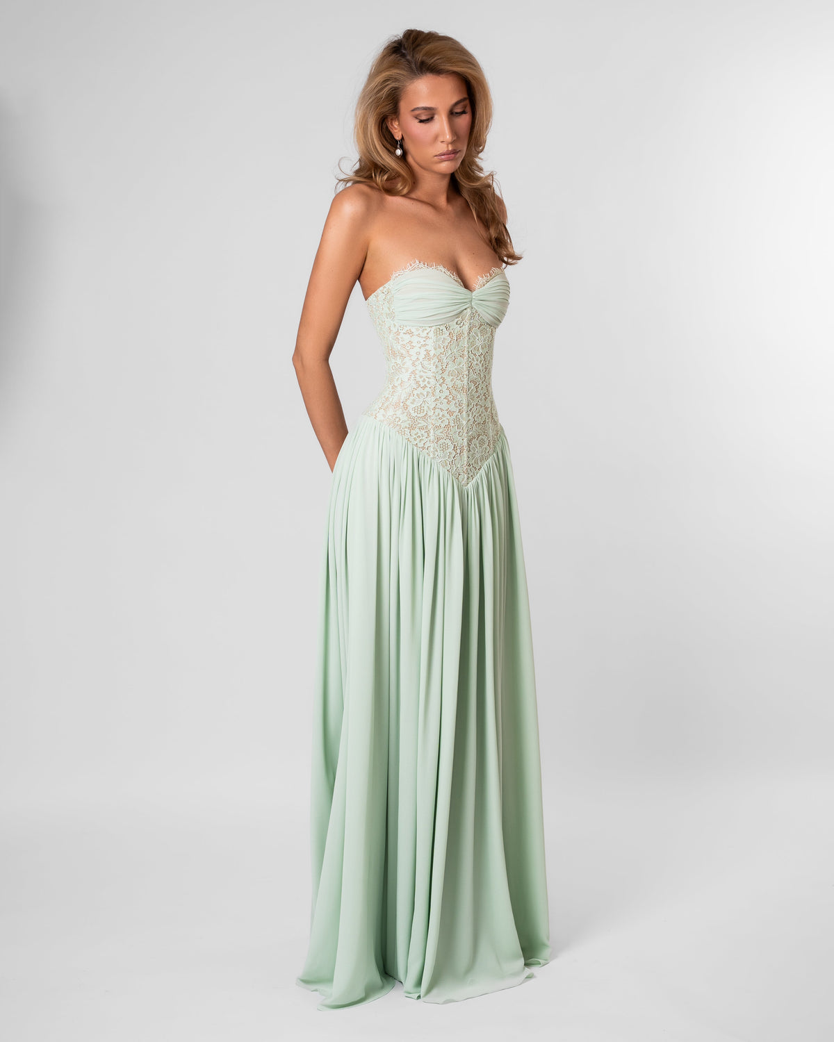 Juliette Lace Maxi Dress – Green