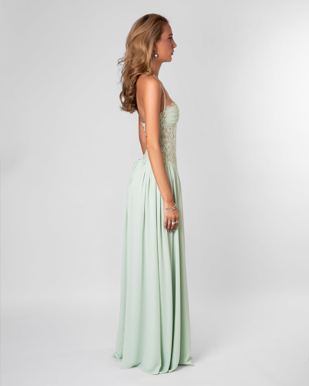Juliette Lace Maxi Dress – Green