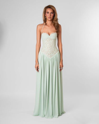 Juliette Lace Maxi Dress – Green