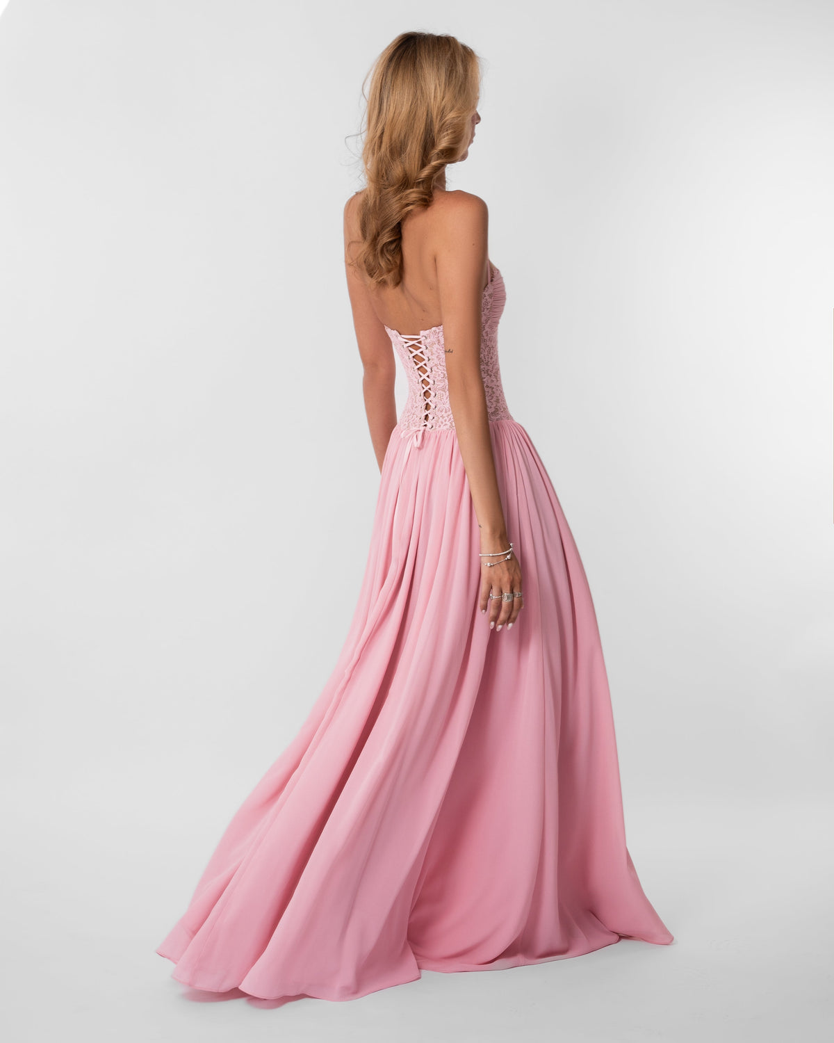 Juliette Lace Maxi Dress – Pink
