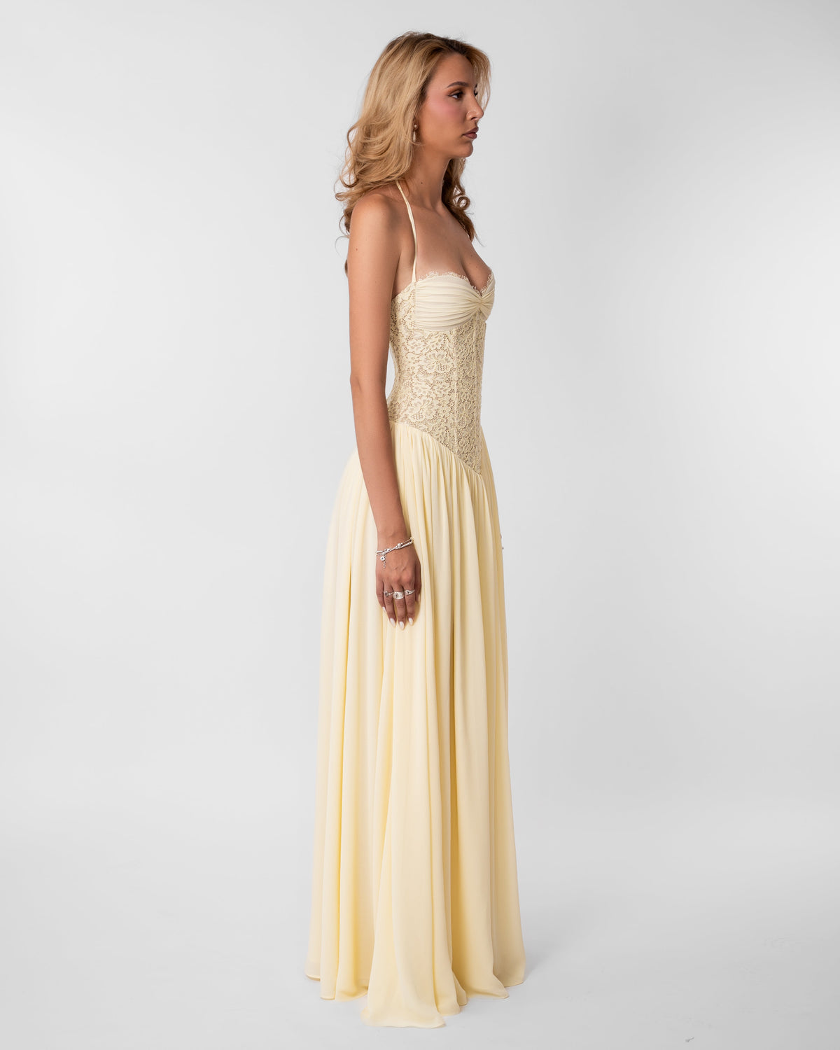 Juliette Lace Maxi Dress – Yellow