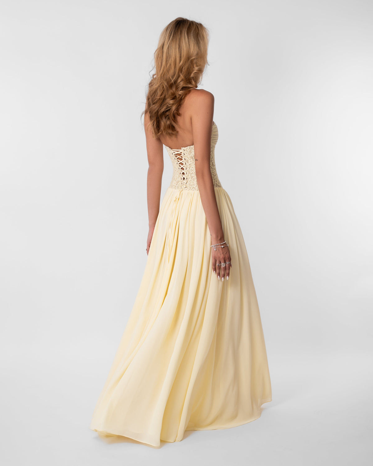 Juliette Lace Maxi Dress – Yellow