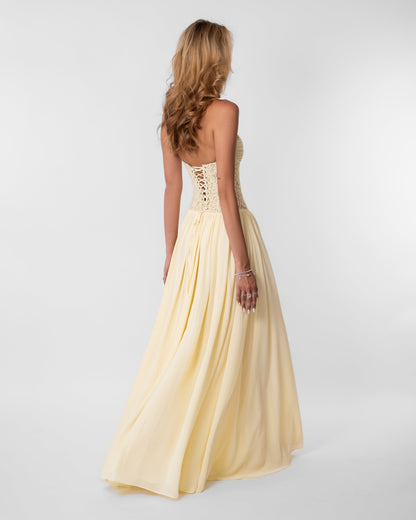 Juliette Lace Maxi Dress – Yellow