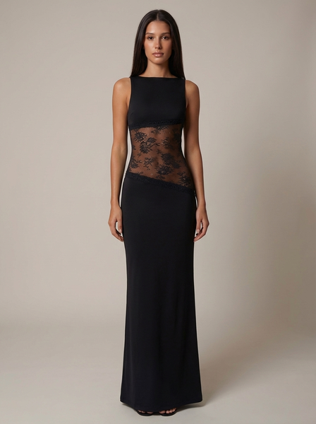 lucinda maxi dress – Black - L - Women's Fashion and semi affordable sage satin bridesmaid dress Vestido Maxi Mulberry Street Size:UK 11, US 12, EU 45